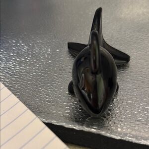 Vintage Black Fish Lead hand blown Figurine